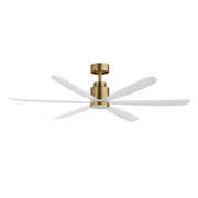 Maxim Lighting Petals 60in 6-Blade Ceiling Fan | Modern White and Natural Aged Brass Steel | Bedroom & Living Room | Model 88326WTNAB