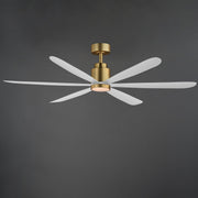 Maxim Lighting Petals 60in 6-Blade Ceiling Fan | Modern White and Natural Aged Brass Steel | Bedroom & Living Room | Model 88326WTNAB