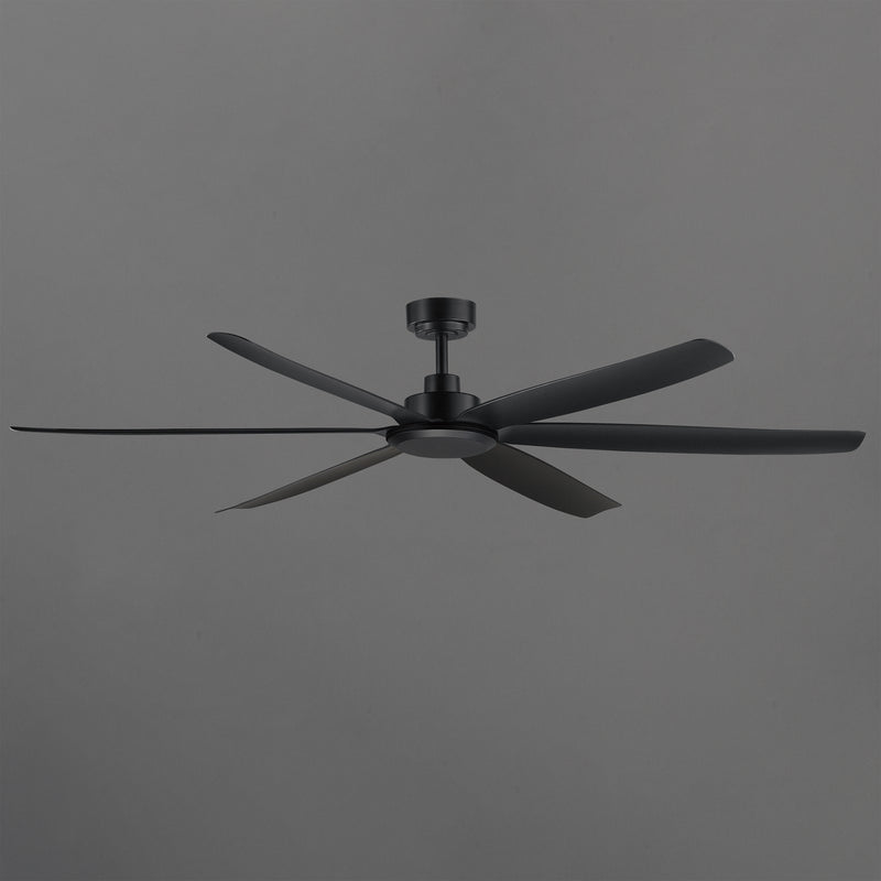 Maxim Lighting Albatross 72in 6-Blade Marine Grade Ceiling Fan | Coastal Matte Black ABS | Covered Patio & Veranda | 72 x 72 x 12.5 in | Model 88366BK
