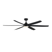 Maxim Lighting Albatross 72in 6-Blade Outdoor Ceiling Fan with LED | Coastal Black ABS | Covered Patio & Veranda | 72 x 72 x 13 in | Model 88367WTBK