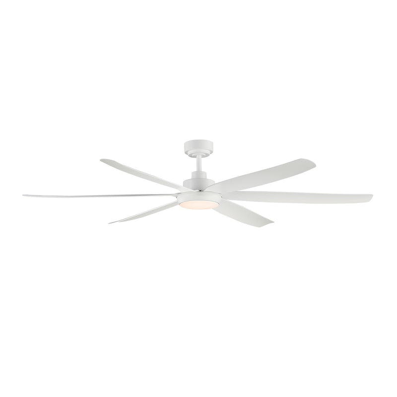Maxim Lighting Albatross 72in 6-Blade Outdoor Ceiling Fan with LED | Coastal Matte White ABS | Covered Patio & Veranda | Model 88367WTMW
