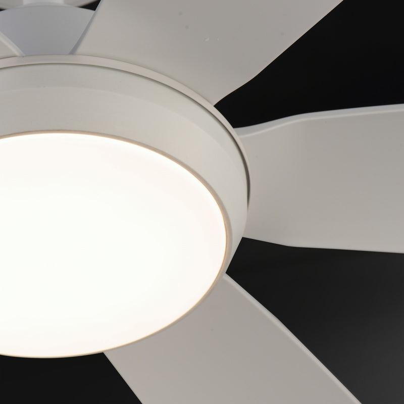 Maxim Lighting Albatross 72in 6-Blade Outdoor Ceiling Fan with LED | Coastal Matte White ABS | Covered Patio & Veranda | Model 88367WTMW