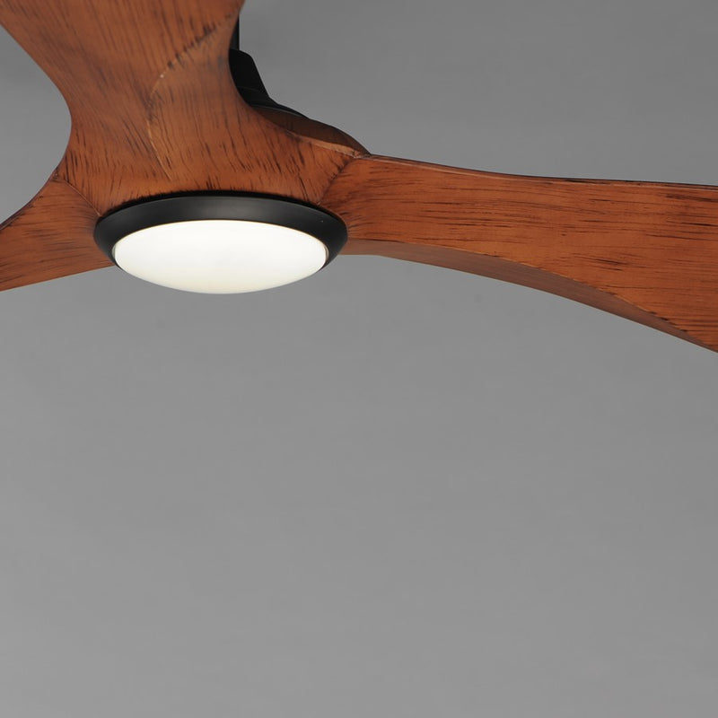Maxim Lighting Keanu 1Lt Outdoor Ceiling Fan, Black/Walnut/White