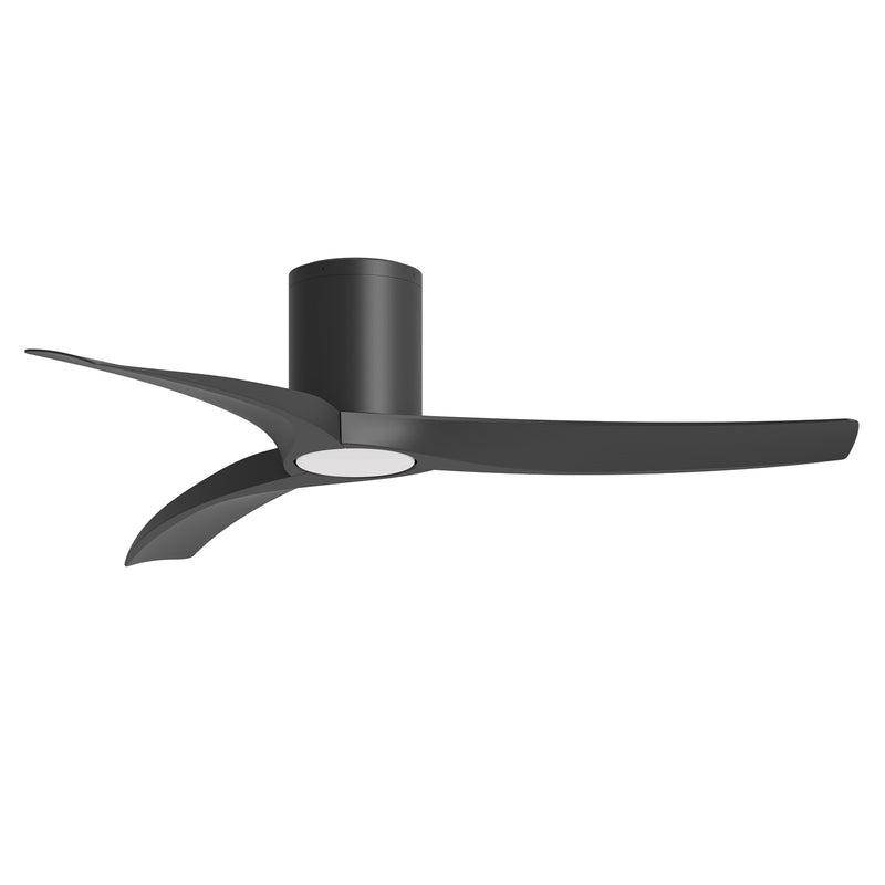 Maxim Drifter 52in 3-Blade Outdoor Hugger Ceiling Fan | Coastal Black and ABS | Covered Patio & Deck | 52 x 52 x 10 in | Model 88771WTBK