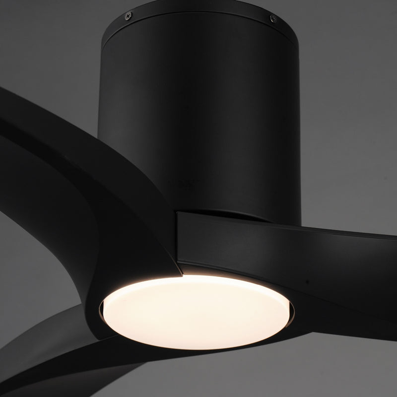Maxim Drifter 52in 3-Blade Outdoor Hugger Ceiling Fan | Coastal Black and ABS | Covered Patio & Deck | 52 x 52 x 10 in | Model 88771WTBK