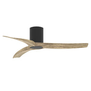 Maxim Drifter 52in 3-Blade Outdoor Hugger Ceiling Fan | Coastal Black and Driftwood ABS | Covered Patio & Deck | 52 x 52 x 10 in | Model 88771WTBKDW