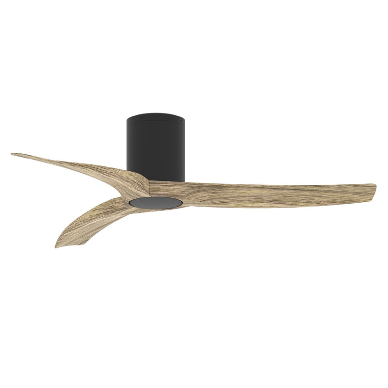 Maxim Drifter 52in 3-Blade Outdoor Hugger Ceiling Fan | Coastal Black and Driftwood ABS | Covered Patio & Deck | 52 x 52 x 10 in | Model 88771WTBKDW
