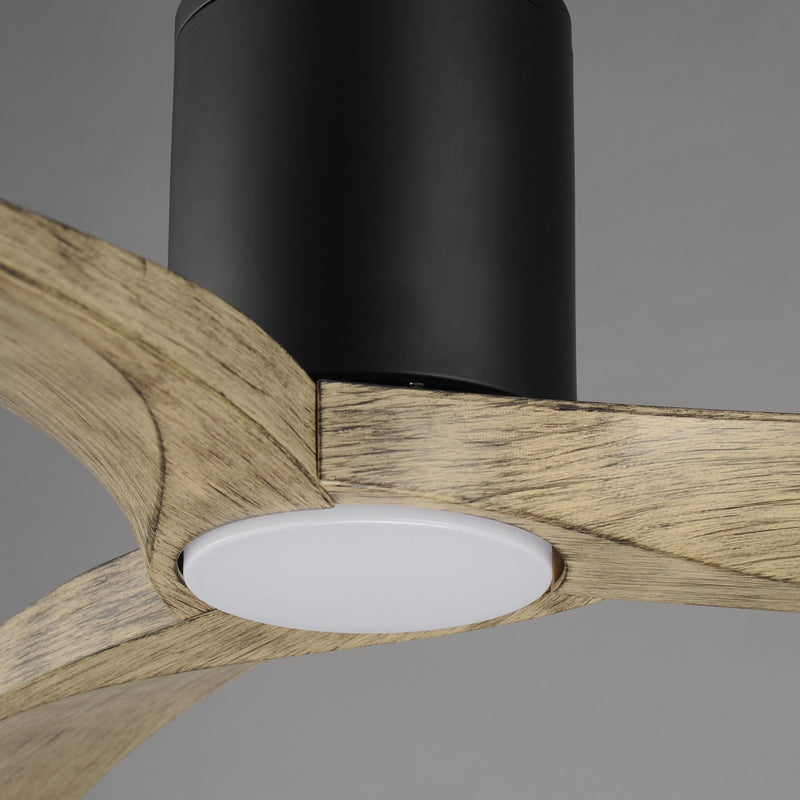 Maxim Drifter 52in 3-Blade Outdoor Hugger Ceiling Fan | Coastal Black and Driftwood ABS | Covered Patio & Deck | 52 x 52 x 10 in | Model 88771WTBKDW