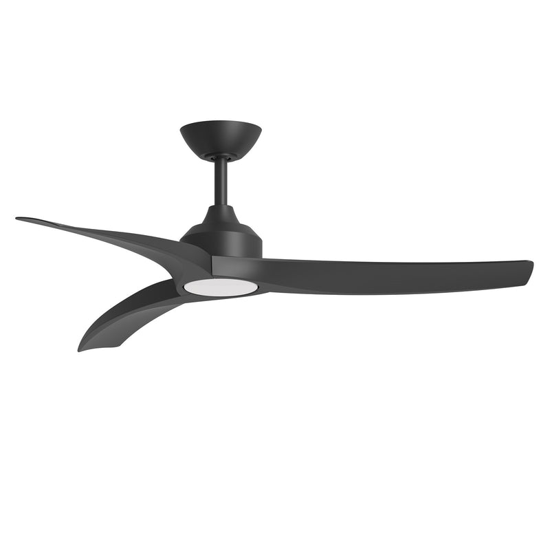 Maxim Lighting Drifter 52in 1-Light Outdoor Ceiling Fan | Coastal Black and Black ABS | Covered Patio & Deck | 52 x 52 x 13 in | Model 88772WTBK