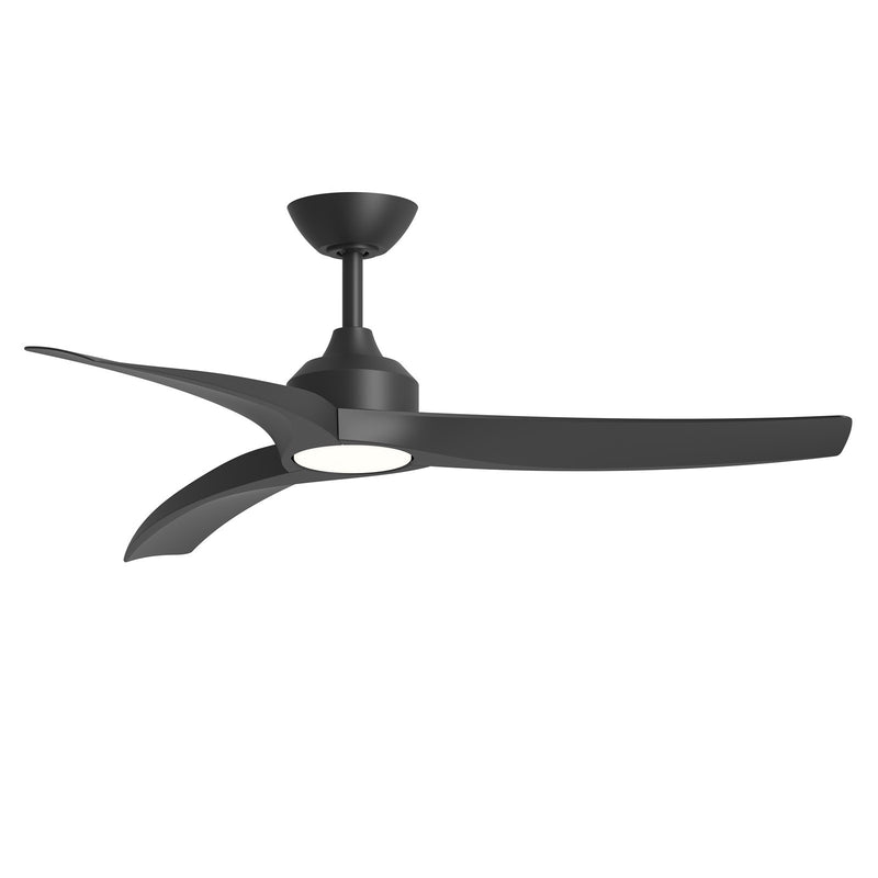 Maxim Lighting Drifter 52in 1-Light Outdoor Ceiling Fan | Coastal Black and Black ABS | Covered Patio & Deck | 52 x 52 x 13 in | Model 88772WTBK