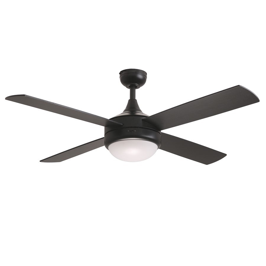 Maxim Lighting Quattro 1 Light 17.5" Indoor Ceiling Fan, Black - 88784BK
