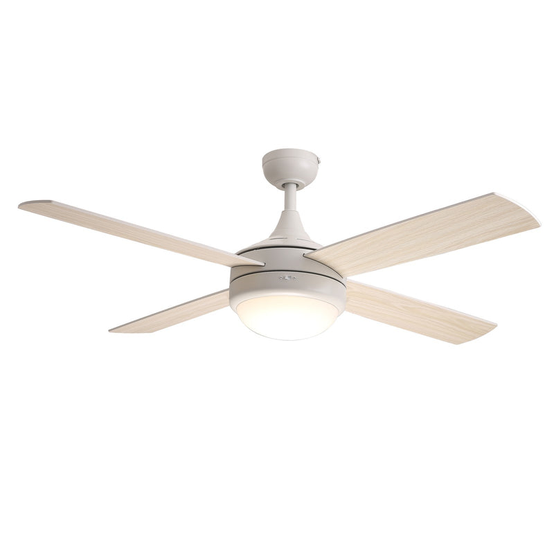 Maxim Lighting Quattro 1 Light 17.5" Indoor Ceiling Fan, Matte White