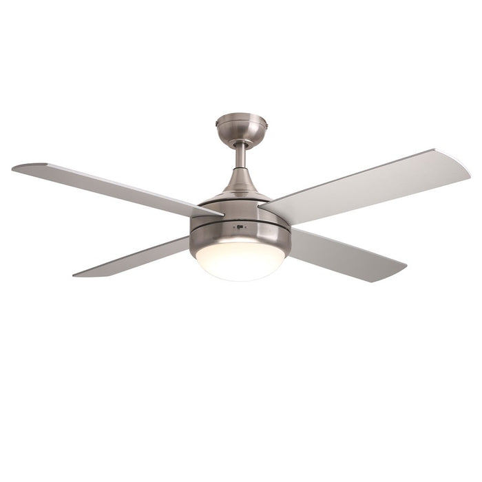 Maxim Lighting Quattro 1 Light 17.5" Indoor Ceiling Fan, Satin Nickel