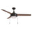Maxim Lighting Trio 2Lt 17.5" Indoor Ceiling Fan/Pull Chain, Black