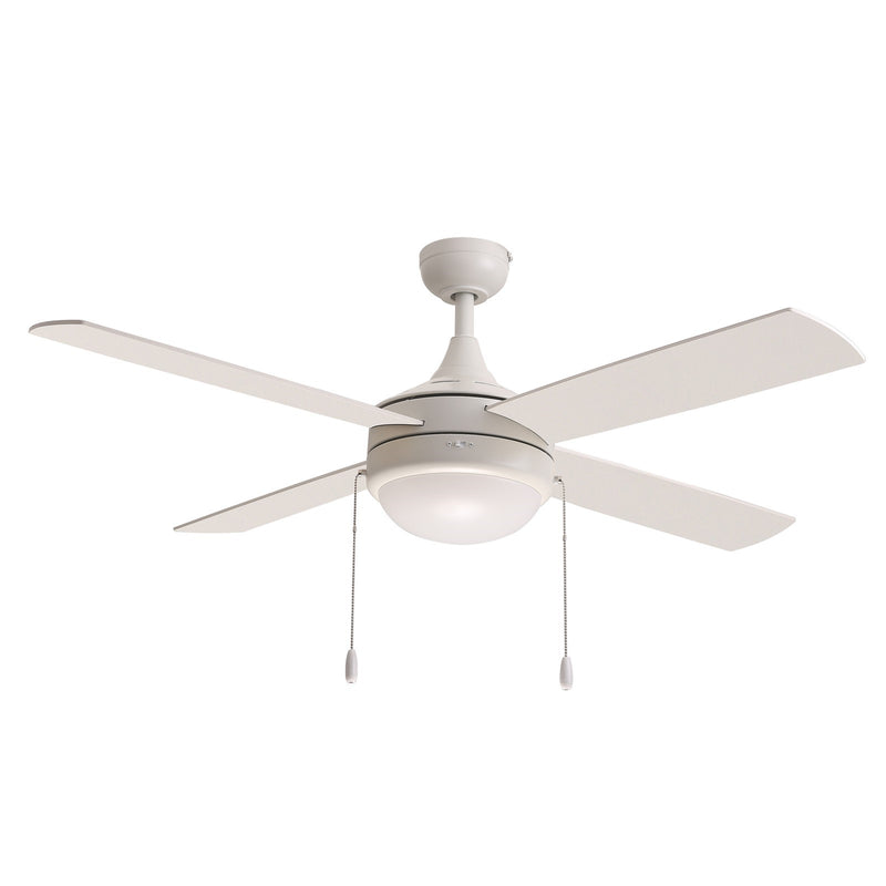 Maxim Lighting Quattro 1 Light Indoor Ceiling Fan, Matte White