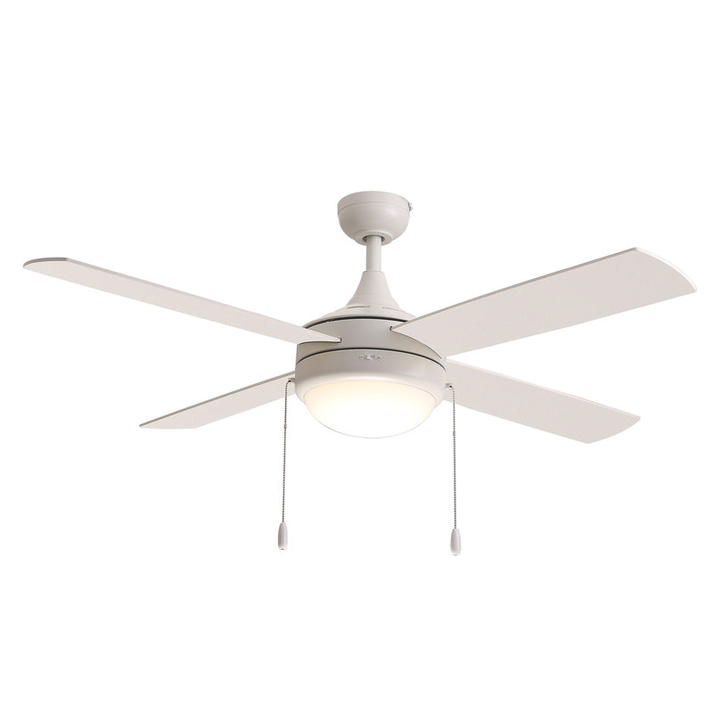 Maxim Lighting Quattro 1 Light Indoor Ceiling Fan, Matte White