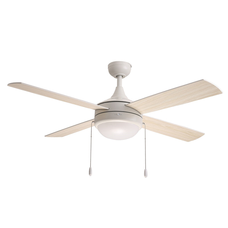 Maxim Lighting Quattro 1 Light Indoor Ceiling Fan, Matte White