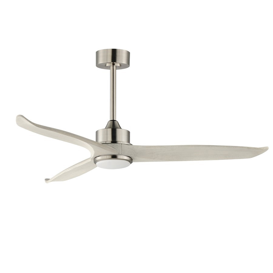 Maxim Lighting Woodwind 1Lt 52" Indoor Ceiling Fan, Nickel/White - 88831SNWWT