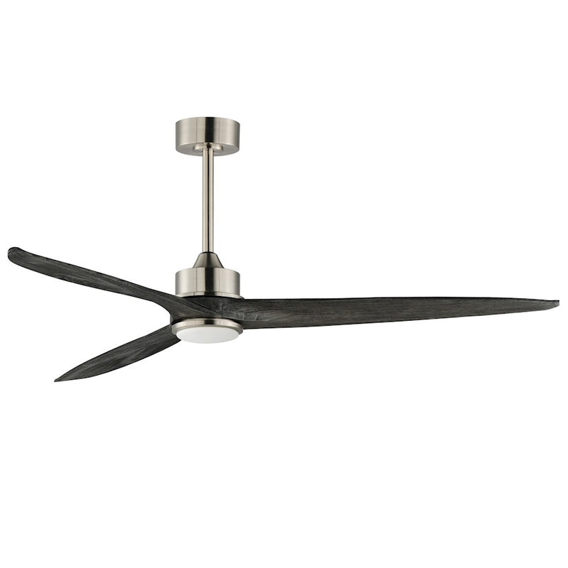 Maxim Lighting Woodwind 1Lt 80" Solid Wood Blade Fan/LED Kit, Nickel