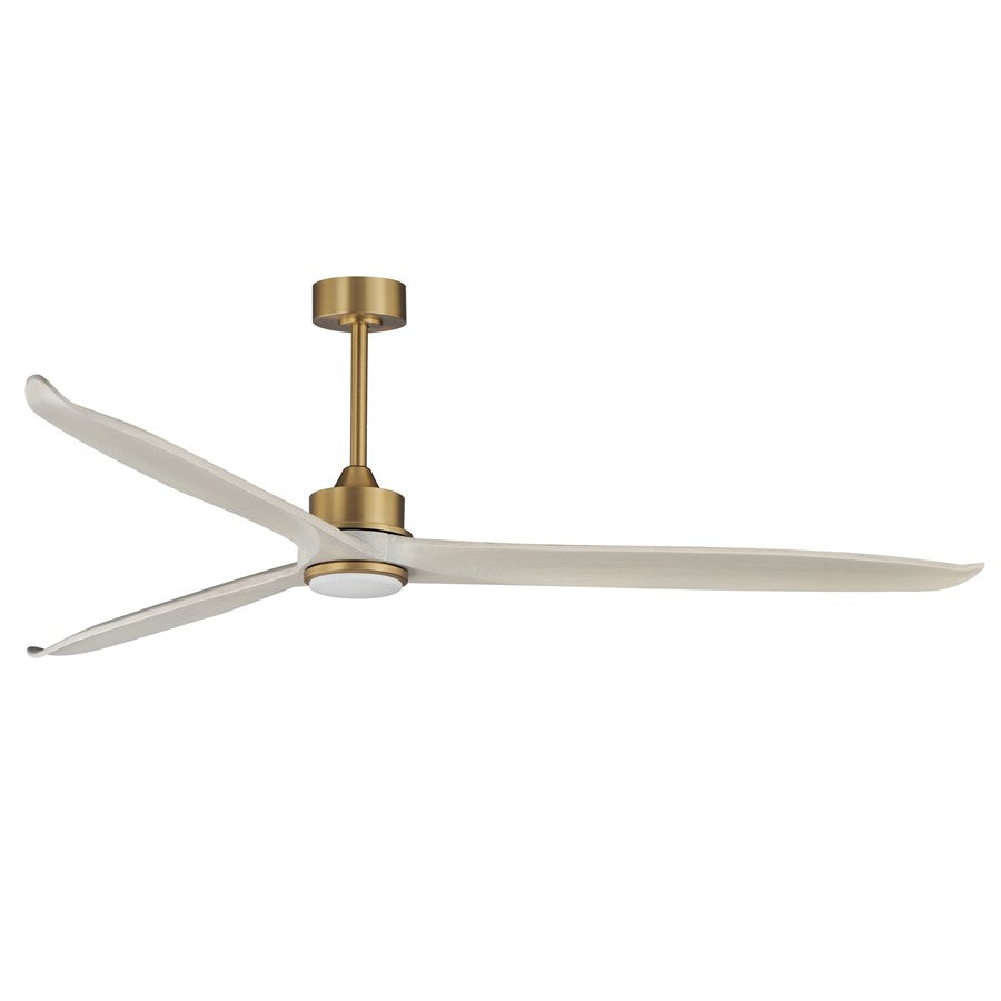 Maxim Lighting Woodwind 1Lt 80" Indoor Ceiling Fan, Brass/White - 88834WTNABWWT