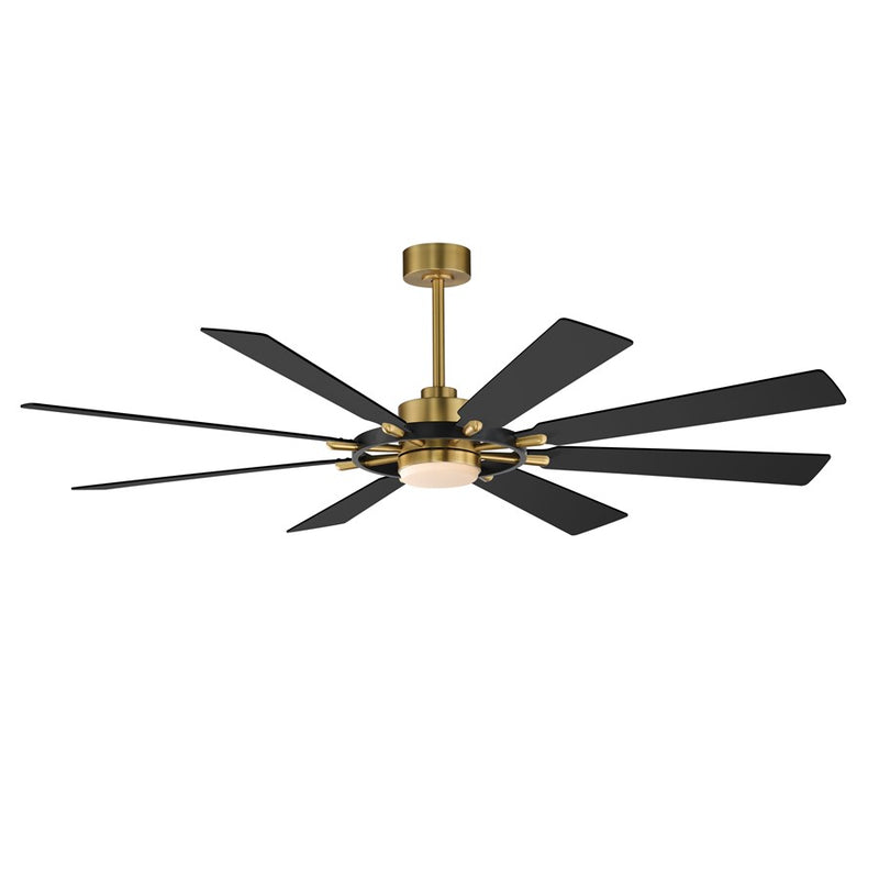 Maxim Lighting Helm 1 Light Indoor Ceiling Fan, Black/Aged Brass