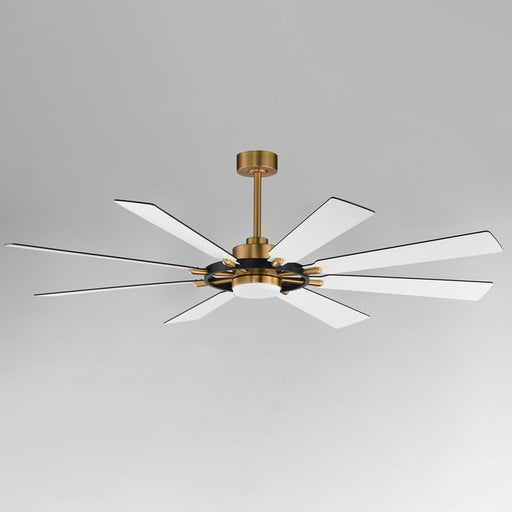 Maxim Lighting Helm 1 Light Indoor Ceiling Fan, Black/Aged Brass