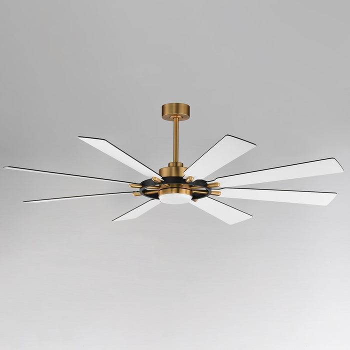 Maxim Lighting Helm 1 Light Indoor Ceiling Fan, Black/Aged Brass