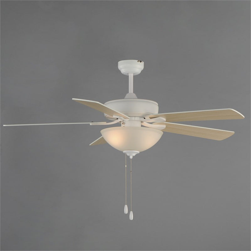 Maxim Lighting Super-Max 2Lt 20" Indoor Ceiling Fan, Matte Wht/Wht
