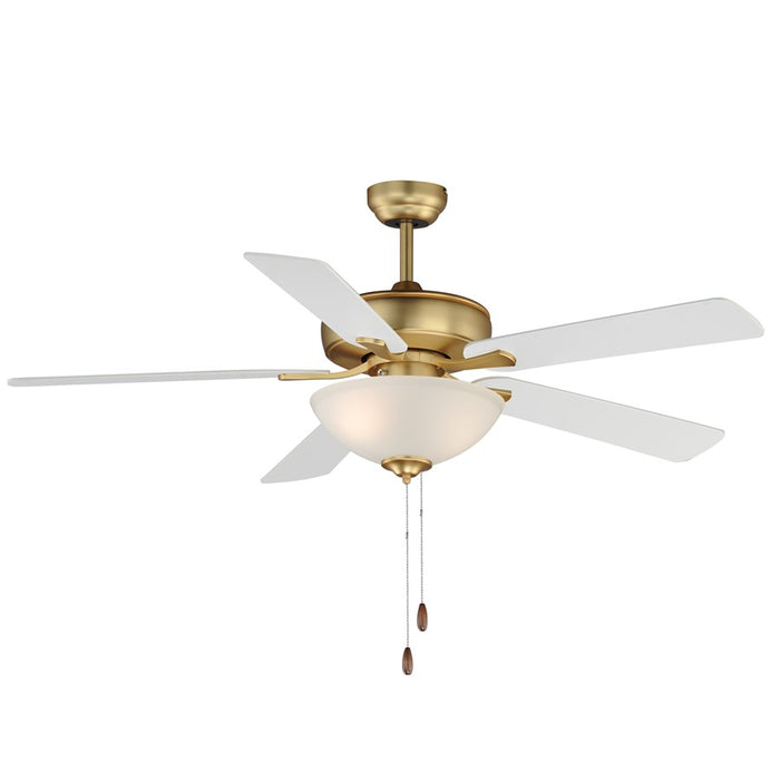 Maxim Lighting Super-Max 2Lt 20" Indoor Ceiling Fan, Brass/White - 88936SWNAB