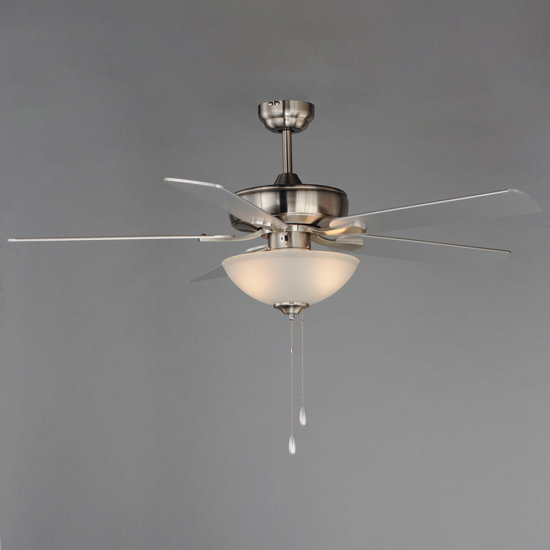Maxim Lighting Super-Max 2Lt 20" Indoor Ceiling Fan, Nickel/White
