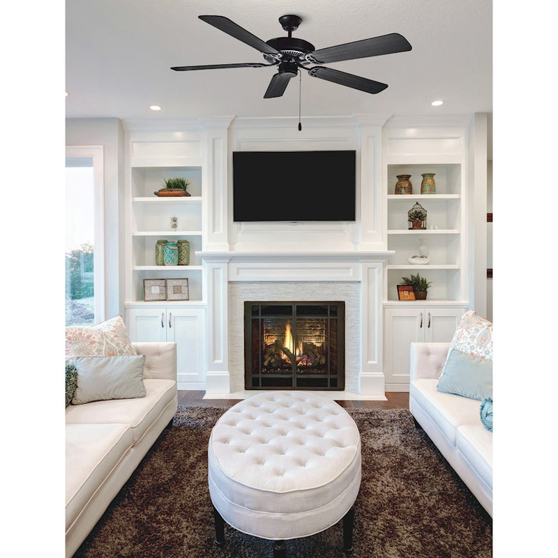 Maxim Lighting Basic-Max 52" Ceiling Fan Black/Walnut Blades, Black