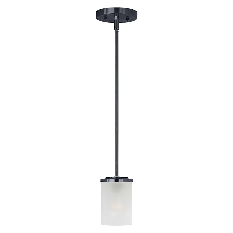 Maxim Lighting Corona 1-Light Mini Pendant, Black/Frosted