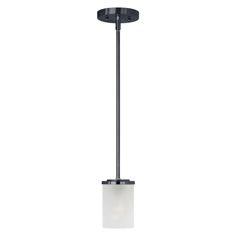 Maxim Lighting Corona 1-Light Mini Pendant, Black/Frosted