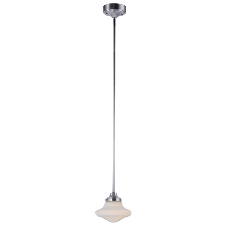 Maxim Lighting New School LED 1-Light Mini Pendant, Nickel/White