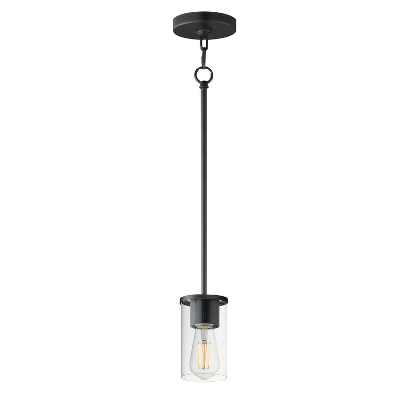 Maxim Lighting Lateral 1 Light 7" Single Pendant, Black/Clear