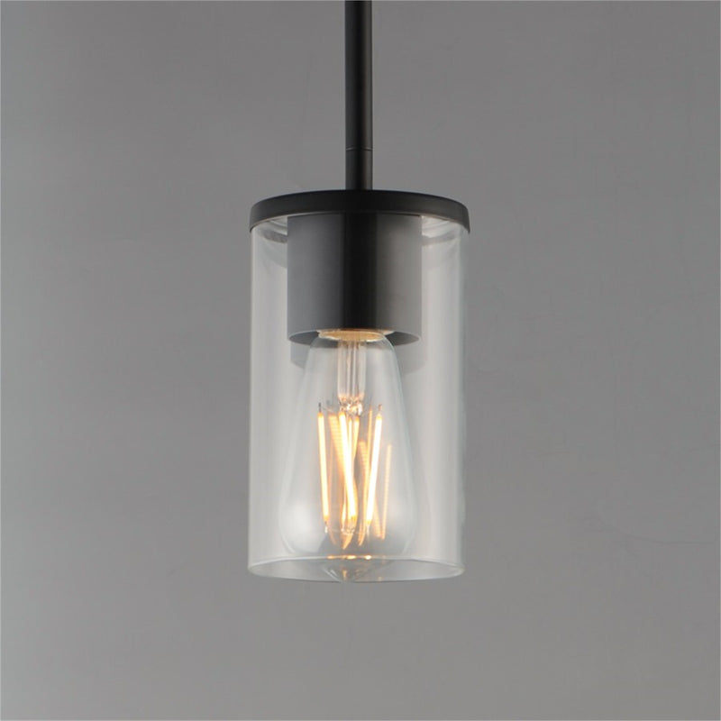 Maxim Lighting Lateral 1 Light 7" Single Pendant, Black/Clear