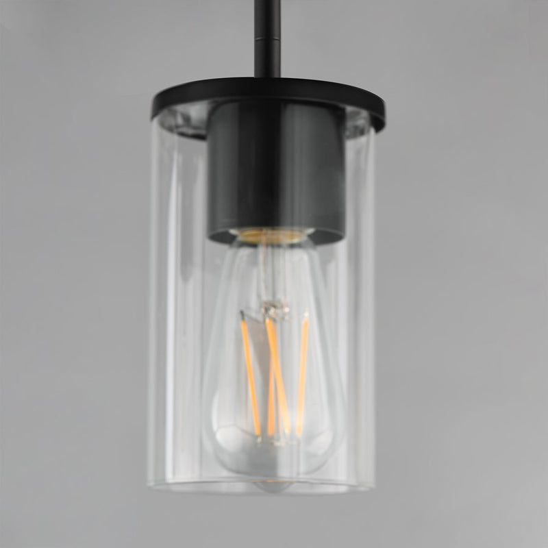 Maxim Lighting Lateral 1 Light 7" Single Pendant, Black/Clear