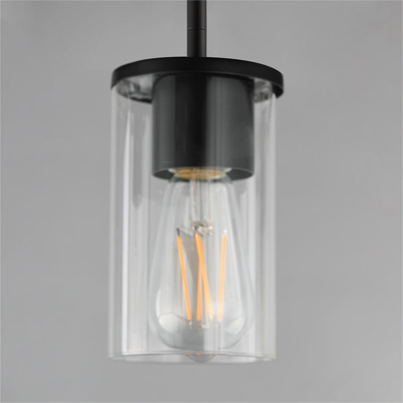 Maxim Lighting Lateral 1 Light 7" Single Pendant, Black/Clear
