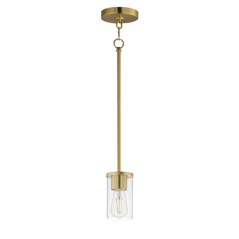 Maxim Lighting Lateral 1 Light 7" Single Pendant, Satin Brass/Clear