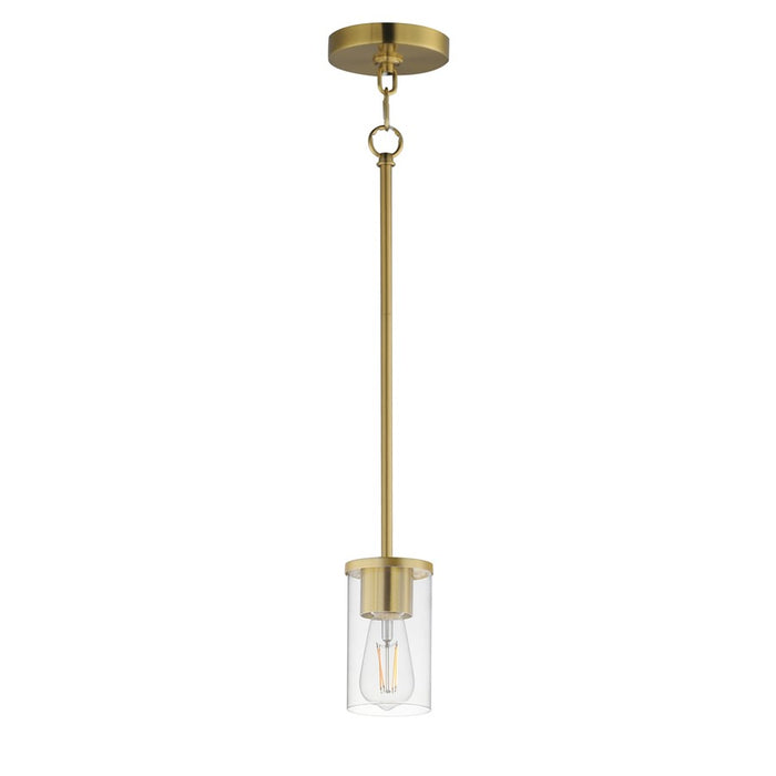 Maxim Lighting Lateral 1 Light 7" Single Pendant, Satin Brass/Clear - 90281CLSBR