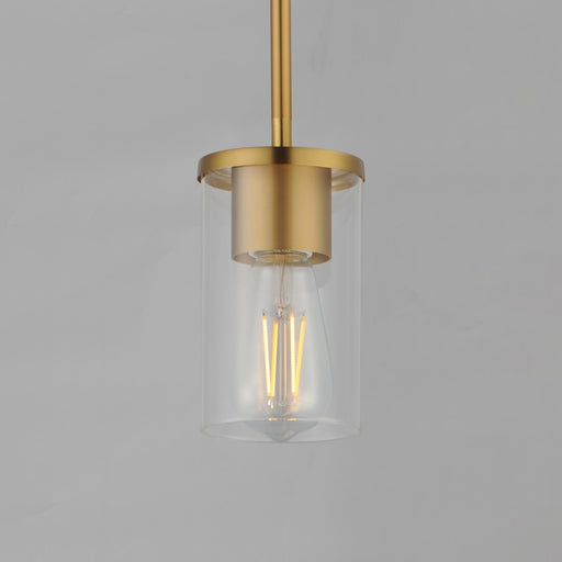 Maxim Lighting Lateral 1 Light 7" Single Pendant, Satin Brass/Clear