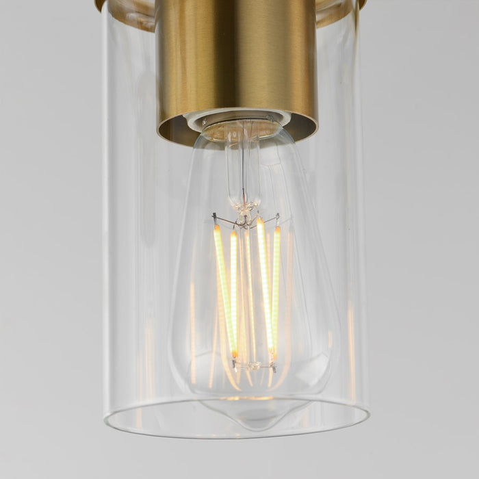 Maxim Lighting Lateral 1 Light 7" Single Pendant, Satin Brass/Clear