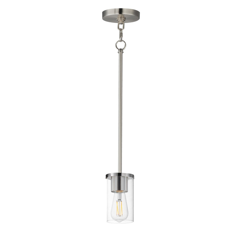 Maxim Lighting Lateral 1 Light 7" Single Pendant, Satin Nickel/Clear