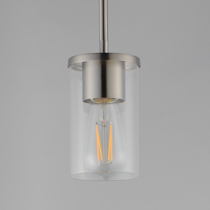 Maxim Lighting Lateral 1 Light 7" Single Pendant, Satin Nickel/Clear
