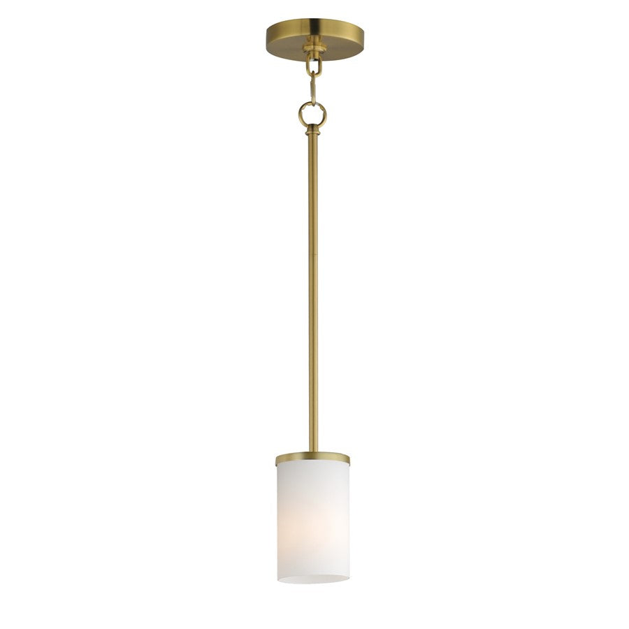 Maxim Lighting Lateral 1Lt 7" Single Pendant, Brass/White - 90281SWSBR