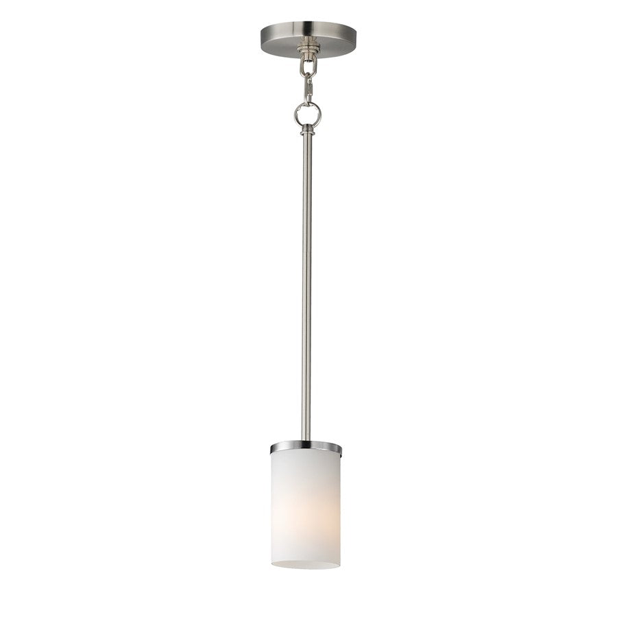 Maxim Lighting Lateral 1Lt 7" Single Pendant, Nickel/White - 90281SWSN