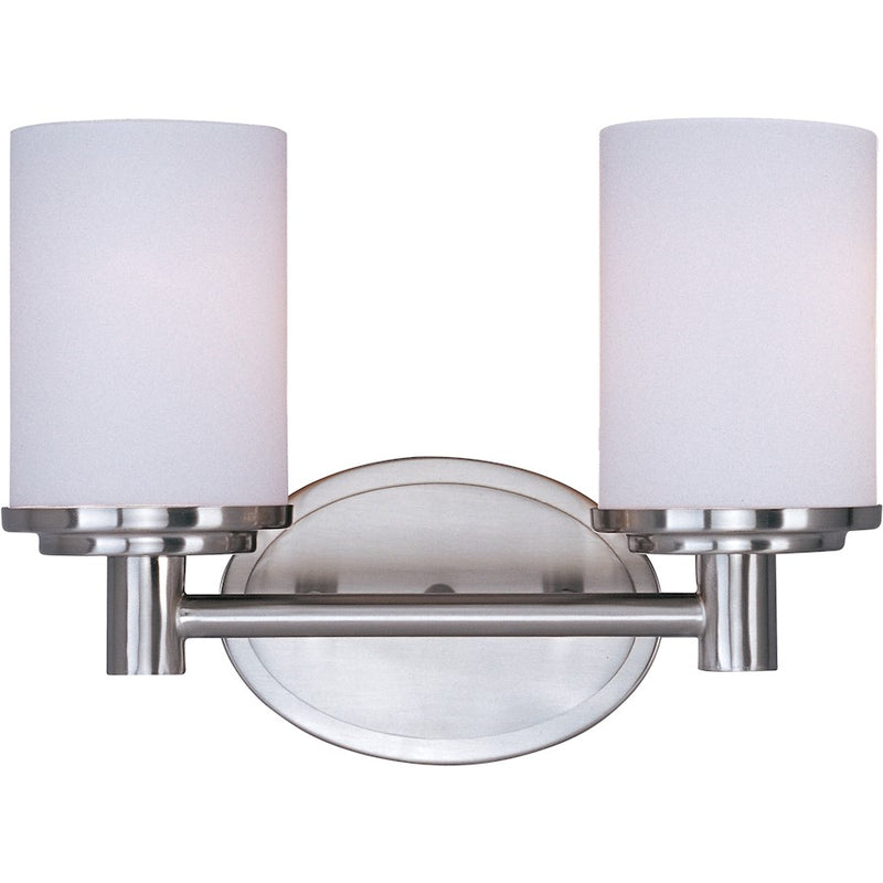 Maxim Lighting Cylinder 2-Light Bath Vanity Satin Nickel