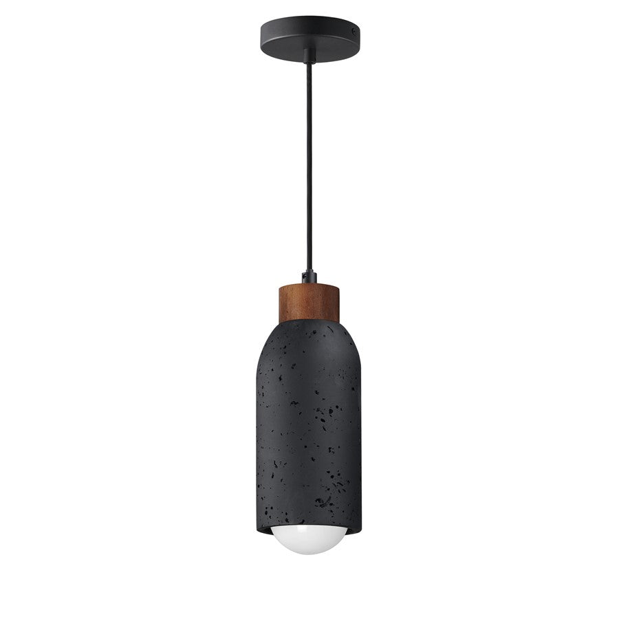 Maxim Lighting Pompeii 1 Light Single Pendant, Lava/Black - 90621LVBK