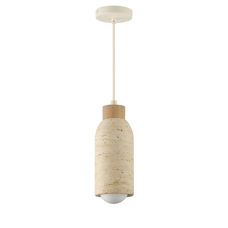 Maxim Lighting Pompeii 1 Light Single Pendant, Travertine/Oyster