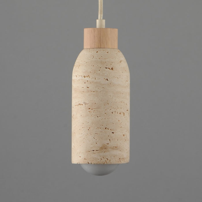 Maxim Lighting Pompeii 1 Light Single Pendant, Travertine/Oyster